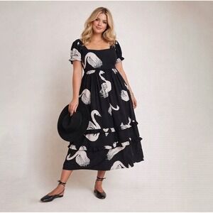 Anthropologie The Odells Swan Maxi Dress 1x